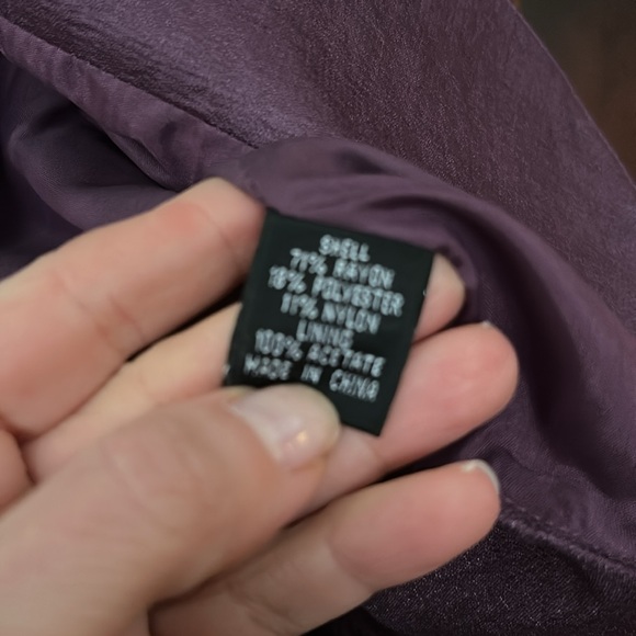 Adrianna Papell Elegant Purple Layered Dress with Jacket In Gorgeous Plum Sz 12P - Picture 7 of 10